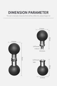 VINmounts 1 inch Ball Adapter With 1/4 Thread Female Hole for Camera Mount VIN-B-015 - Product Image 6