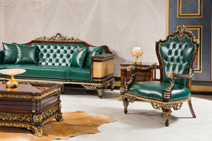 Poltrona Vittoriana Reale, Sedie Laterali per <span class=keywords><strong>Ufficio</strong></span> Personalizzate, Sedie da <span class=keywords><strong>Attesa</strong></span> in Legno Intagliato con Rivestimento in Pelle - Product Image 4