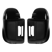Carénages inférieurs ventilés noirs brillants avec emplacements pour haut-parleurs compatibles avec Harley Touring Road King Electra Glide Street Glide 2014-2023