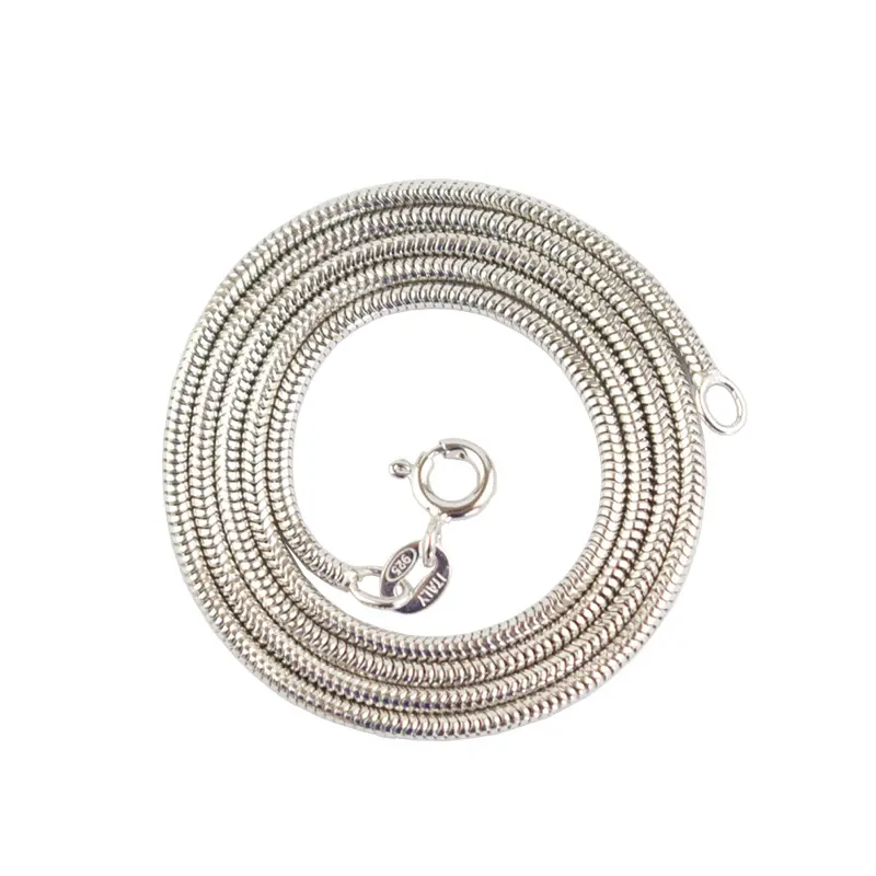 Soft round snake chain S925 Silver Italy silver necklace soft and not afraid of folding