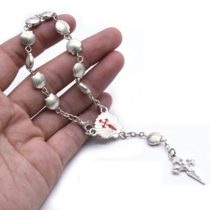 Concha <span class=keywords><strong>de</strong></span> Rosario Komi <span class=keywords><strong>Santiago</strong></span> con Cruz, regalo <span class=keywords><strong>de</strong></span> joyería, Cruz religiosa, regalo <span class=keywords><strong>de</strong></span> Catolicismo, cuentas <span class=keywords><strong>de</strong></span> oración, pulsera <span class=keywords><strong>de</strong></span> Rosario - Product Image 4