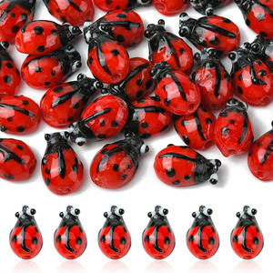 GP1026 Soplado a mano hecho a mano multicolor Lampwork Ladybug Beads Glass Ladybirds Lady Bug Beads Cute Glass Ladybug Beads - Product Image 4