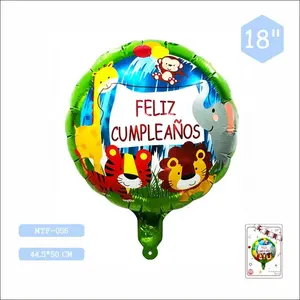 도매 18 인치 라운드 헬륨 호일 글로브 FELIZ CUMPLEANOS Verieties 호일 Ballon Fete 4D 풍선