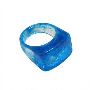Cute Marbled <b>Resin</b> Square Cocktail <b>Rings</b> Stylish Geometric Statement Unique Jewelry Trendy Acrylic Classic <b>Ring</b> for Unisex - Product Image 2