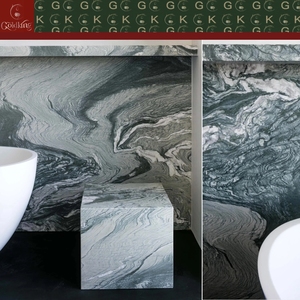 <span class=keywords><strong>Marmo</strong></span> <span class=keywords><strong>Cipollino</strong></span> <span class=keywords><strong>Verde</strong></span> per Bagno con Venature Bianche e Grigie, Taglio di Precisione per Residenze, Resort e Hall Aziendali - Product Image 3