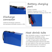 Batterie de vélo électrique 36V / 48V, 15Ah 20Ah, pour moteur de 200W-1800W, batterie de vélo électrique en PVC