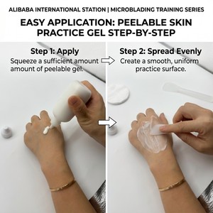 Piel Sintética para Práctica de Tatuajes, Gel Desprendible para Entrenamiento de PMU con Pegamento, Se Seca Transparente y se Desprende Limpio, 60 ml - Product Image 2