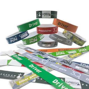 Promotional Gifts Solid Color Printable Tyvek Wrist Band Bracelets Waterproof Paper Wristbands For Events Festival