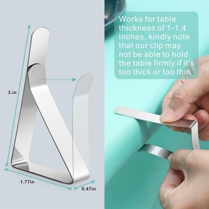 Clips de nappe en acier inoxydable, <span class=keywords><strong>attaches</strong></span>, adaptés aux restaurants, pique-niques, tentes, mariages, fêtes de remise de diplômes - Product Image 2