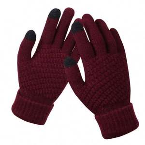Women's Winter Jacquard Touchscreen <b>Gloves</b> Warm Stretch Knitted Wool <b>Mittens</b> Outdoor - Product Image 3