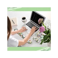 Repose-poignet ergonomique pour clavier, tapis de souris personnalisé, motif floral, tapis de souris pour jeux, tapis de bureau pour PC, gamer personnalisé pour le bureau et la maison