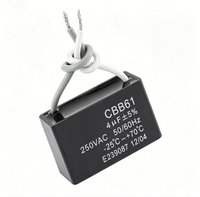 Condensateur à film polypropylène série CBB61 250VAC 4 UF 2 pour ventilateur de plafond, hotte aspirante, refroidisseur d'air