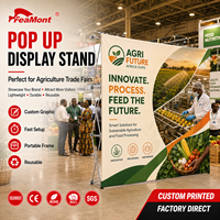 Mur d'affichage pop-up sans soudure FEAMONT pour stand d'exposition internationale avec cadre léger, installation rapide, aucun outil nécessaire