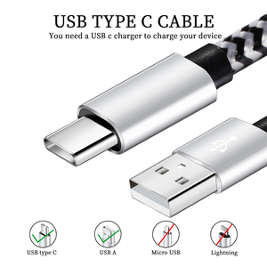 Cable USB Tipo C (1.8 m), Cable de Carga Rápida 3A con Trenzado de Nailon para Samsung Galaxy S9 S8 Note 9 Note 8 Galaxy Note 20 10 S21 S20 - Product Image 2