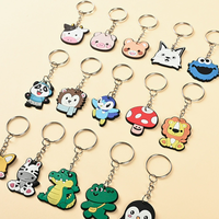 Porte-clés personnalisé avec logo de dessin animé, vente en gros, mini porte-clés en caoutchouc mignon, cadeaux de fête, cadeau d'entreprise