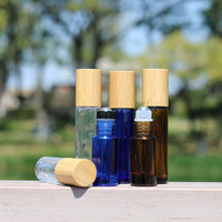 Chenlan diskon besar 5ml 10ml botol Roll-On kaca tutup bambu cetakan dapat disesuaikan minyak esensial botol parfum isi ulang kulit