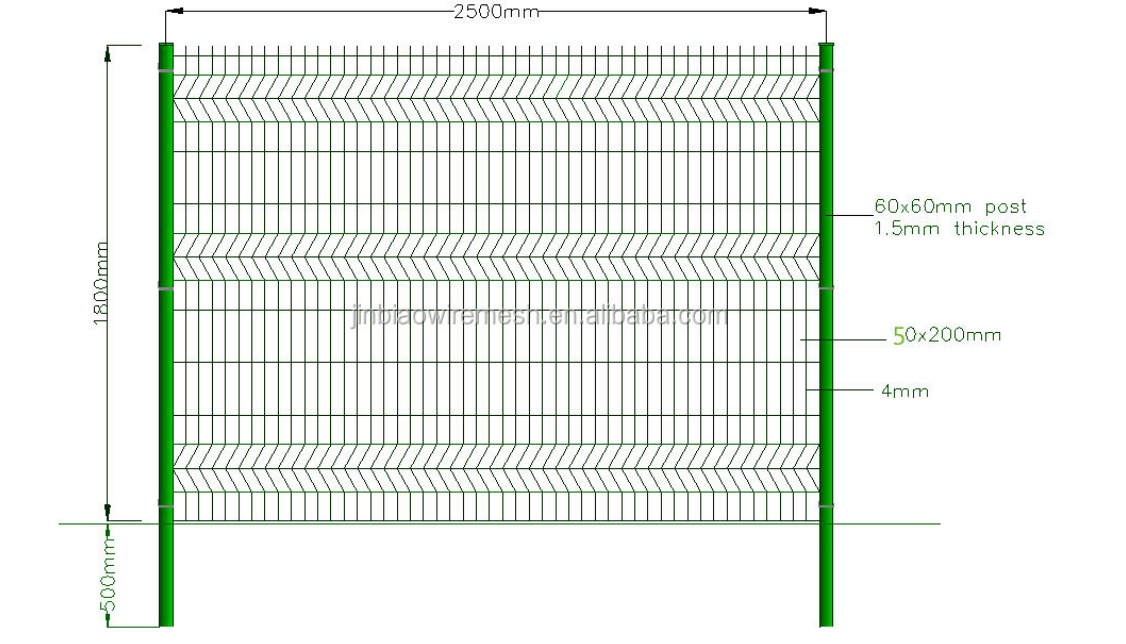 3D Curvy Welded Wire Mesh Fence For Home Use