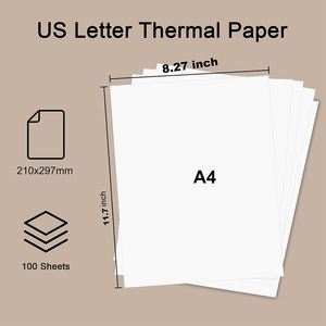 Teddy A4 giấy nhiệt 8.27x11.69 inch 210x297mm giấy nhiệt cho chúng tôi thư giấy trường làm việc in ấn các tập tin - Product Image 4