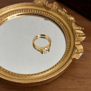 Anillo de Plata de Ley S925 con Baño de Oro de 18K, Diseño Simple con Ojo de Caballo y Diamante de Grano de Arroz, Anillo de Circonio Extremadamente Simple - Product Image 3