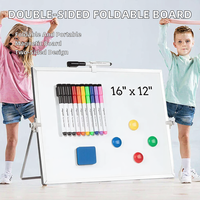 Support de bureau pliable magnétique double face en plastique UCI, petit tableau d'écriture, impression personnalisée pour enfants