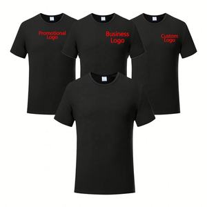 100% poliéster hombres cuello redondo manga corta Casual negocios publicidad camisas promocionales logotipo frontal Transferencia de Calor impresión personalizada - Product Image 1