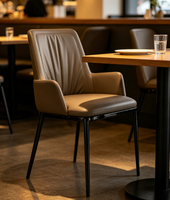 Chaise de salle à manger moderne de luxe léger, haut de gamme, en similicuir rembourré, pour la maison, l'hôtel, le café, le restaurant, vente en gros et projets d'ingénierie