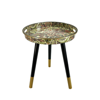 Plateau de service rond en plastique, pieds détachables, motif géométrique, table d'appoint décorative pour canapé, directement de l'usine