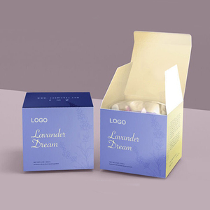 Cajas de embalaje de impresión de doble cara con logotipo personalizado para velas, cosméticos, cuidado de la piel con revestimiento de esponja en relieve, arte - Product Image 2