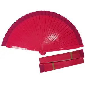 Flamenco Spanish Polka Dot Red Hand Fan 8 inches 23cm/27cm Made of Wood Two Sides Painted Black Dot