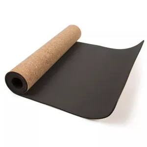 Çift taraflı 8mm xxl numat geniş yuvarlak geniş leecork corked compostable seyahat yoga mat logosu fdtrubber vegan eko dostu depolama