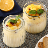 Bouteilles à pudding rayées verticalement personnalisées, verres à lait, pots à yaourt, contenants à mousse, gelée, dessert nid d'oiseau