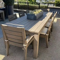 Meubles en bois de teck de loisirs hôtel villa patio ensembles de salle à manger en bois ensemble de tables et de chaises de jardin extérieur