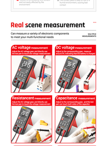 Multímetro Digital Q1 9999, Comprobador Analógico True RMS Profesional, Multímetro para Bricolaje, Transistores, Condensadores, Comprobadores NCV - Product Image 4