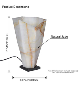 Lampe de table en jade géométrique luxueuse en pierre naturelle LED écologique moderne pour chambre d'hôtel - Product Image 5