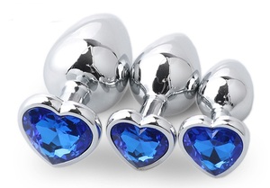 3Pcs/Set Metal Anal <strong>Plug</strong> <strong>Stainless</strong> Fetish Adult Anal Sex Toys <strong>Heart</strong> <strong>Shape</strong> Crystal <strong>Jeweled</strong> Anal <strong>Butt</strong> <strong>Plug</strong> Big for Men Woman - Product Image 4