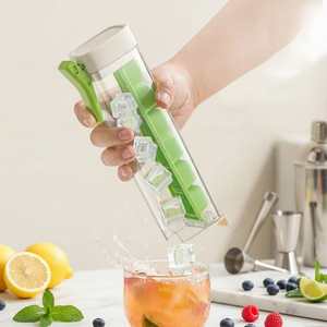 <span class=keywords><strong>Bac</strong></span> à glaçons 6 compartiments en <span class=keywords><strong>plastique</strong></span> PP de qualité alimentaire avec couvercle et bouton-poussoir, outil de cuisine pour congélateur et boissons - Product Image 1