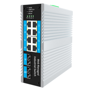 Bộ chuyển đổi Mạng Công Nghiệp sợi quang đơn mode 10 cổng với tính năng vòng điều khiển quay số 2SC và 8poe - Product Image 2