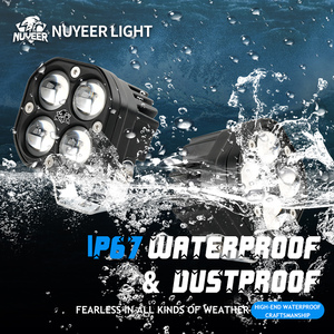 ไฟสปอร์ตไลท์ LED สำหรับมอเตอร์ไซค์ 4D ขนาด 3 นิ้ว แสงคู่ สีขาว-สีเหลือง ใช้เป็นไฟหน้า ไฟตัดหมอก อุปกรณ์เสริมสำหรับมอเตอร์ไซค์ รถยนต์ รถบรรทุก รถ SUV รถ ATV กำลังไฟ 40W 12V 24V - Product Image 4