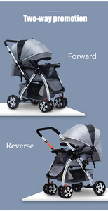 Xe đẩy em bé nhẹ đa chức năng hai chiều có thể gập lại thiết kế cảnh quan cao để ngồi và nằm mô hình mới cho trẻ em - Product Image 3