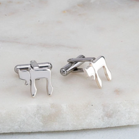 Boutons de manchette personnalisés avec symbole Chai, cadeau de mariage juif pour le marié, en acier inoxydable plaqué or 18 carats, boutons de manchette Chai