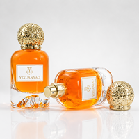 Flacon cylindrique en verre de luxe de 100 ml pour parfum, avec bouchon couronne, atomiseur transparent rechargeable, emballage givré pour huiles de soin