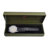 Estuche de Lujo Hecho a Mano para Relojes y Correas con Logotipos Personalizados, Grabado en Relieve, Forro de Esponja y Laminado Mate