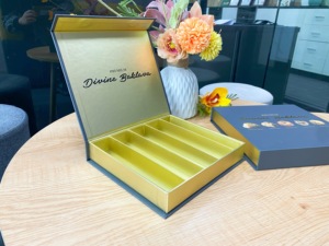 Biểu Tượng Tùy Chỉnh Vàng Đóng Cửa Từ Hộp Với Matt Cán Phân Hủy Sinh Học Bao Bì Sang Trọng Cho Baklava Macarons Sôcôla Kẹo - Product Image 6