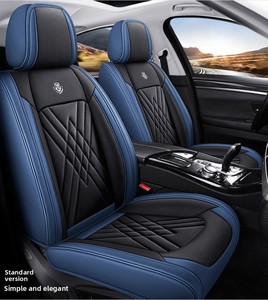 Coprisedili in Pelle Bicolore Stile Sportivo per <span class=keywords><strong>Fiesta</strong></span>, Set da 5 Pezzi Impermeabili con Cuciture a Diamante, Accessori Auto per Tutte le Stagioni - Product Image 6
