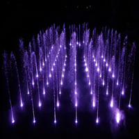Fontaine musicale d'extérieur DEWY 1M en acier inoxydable moderne avec jets d'eau LED pour la rue piétonne et les places publiques