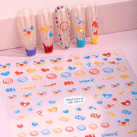 Tailles et formes personnalisées Feuilles d'autocollants pour ongles de Noël Paquet d'autocollants pour ongles de doigt 3D PET imperméables pour salon de beauté des ongles