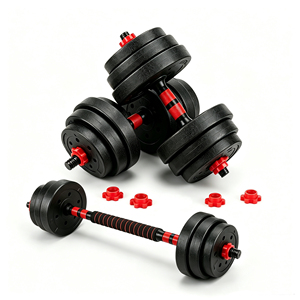 Ensemble <span class=keywords><strong>d</strong></span>'haltères réglables 4-en-1, barre <span class=keywords><strong>de</strong></span> musculation convertible, kettlebell, poussoir, 50 kg, équipement <span class=keywords><strong>de</strong></span> gym portable pour la maison, antidérapant, écologique, avec support - Product Image 6