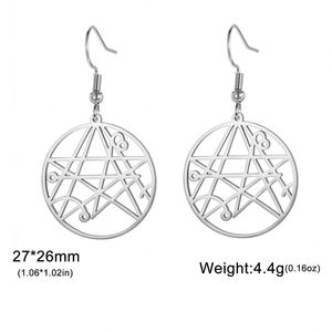 Myshape Sigil of <strong>Necronomicon</strong> Symbol Earring Cthulhu Mythos <strong>Book</strong> of Dead Pendant Stainless Steel Jewelry - Product Image 5