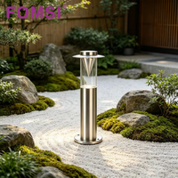Lampe de jardin LED extérieure FOMSI, étanche, en acier inoxydable, éclairage décoratif pour pelouse, IP44, globe en verre, lampe de pelouse, éclairage de chemin