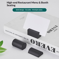 Penyangga Menu Setengah Lingkaran dari Baja Tahan Karat yang Tahan Lama, Tersedia dalam Berbagai Gaya, Cocok untuk Restoran Buffet dan Kartu Nomor Meja